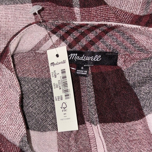 Madewell Highroad Popover Shirt in Schorr Plaid size Small NWT - Picture 10 of 11